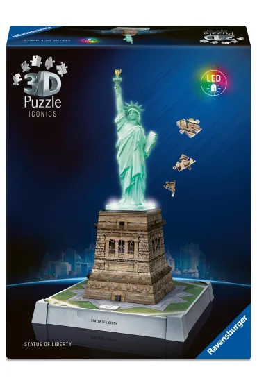 Puzzle 128 el. 3D Iconics Statua Wolno�ci Ravensburger