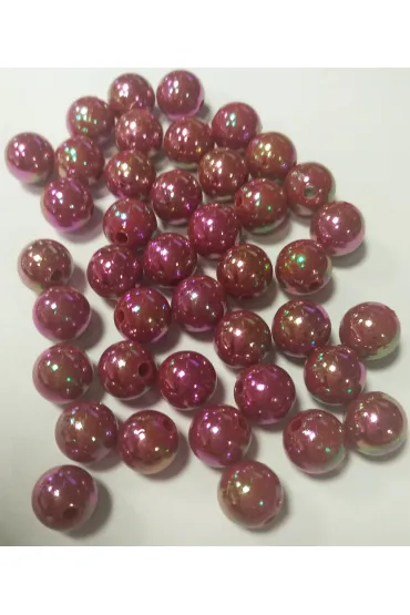 Korale r�owe opalizuj�ce 10mm