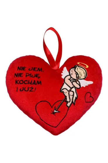 Poduszka serce z amorkiem 20cm (12501) nie jem nie pij� kocham i ju�