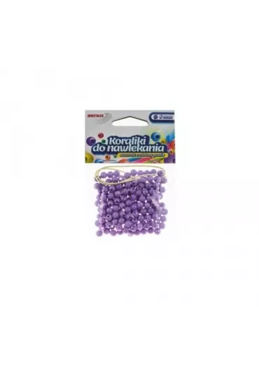 Brewis Koraliki do nawlekania + sznurek fioletowe 6mm, 16g
