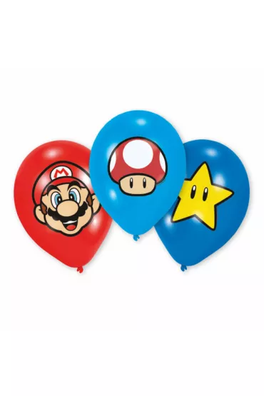 Amscan Balony lateksowe Super Mario 27,5 cm