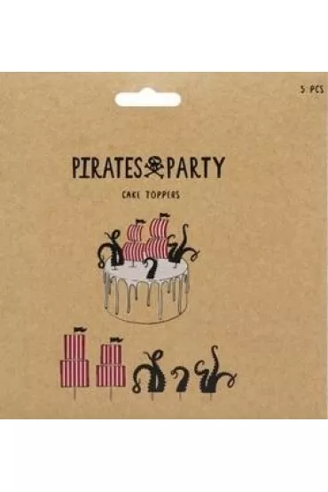 PartyDeco Toppery na tort Piraci i o�miornice 13.5x21cm