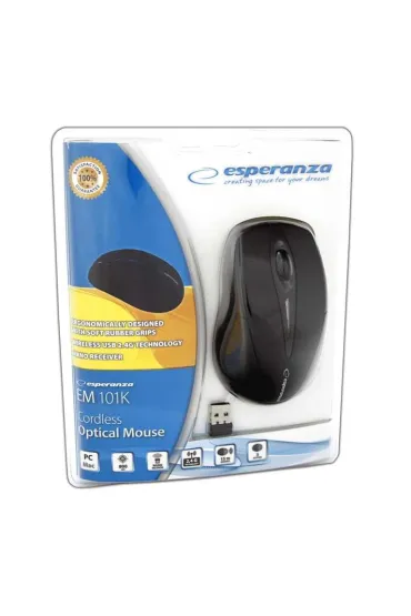 Esperanza Bezprzewodowa Mysz optyczna EM101K USB, 2,4 GHz, NANO odbiornik