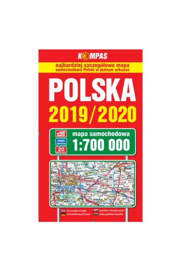 Polska Mapa Samochodowa 2019/2020 1:700 000