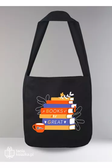 TanioKsikowa torba - Books are great 40x40x8 z dnem i jednym uchem