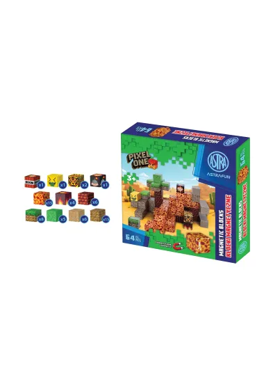 Zestaw klock�w�magnetycznych Astrafun Pixel One Lava 64 szt.