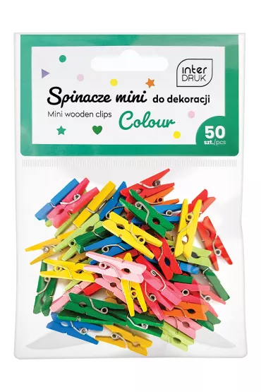 Interdruk Kolorowe spinacze do dekoracji mini