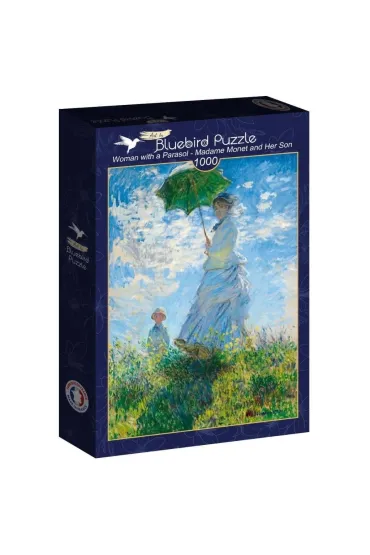 Puzzle 1000 el. Madam Monet z synem, Claude Monet Bluebird Puzzle