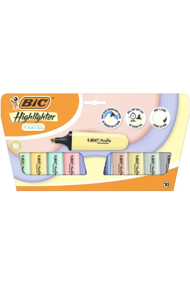 Zakre�lacz Flat Pastel mix 10 szt BIC