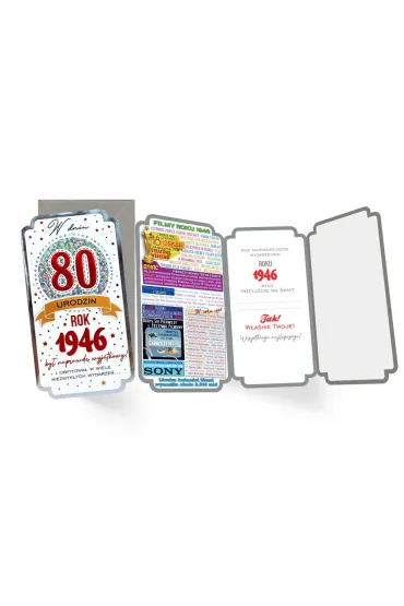 Kukartka Karnet Urodziny 80