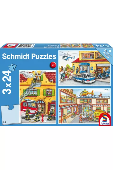 Puzzle 3x24 el. S�u�by ratownicze Schmidt