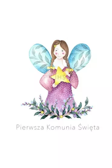 Clear Creations Karnet Swarovski kwadrat CL107 Komunia Dziewczynka