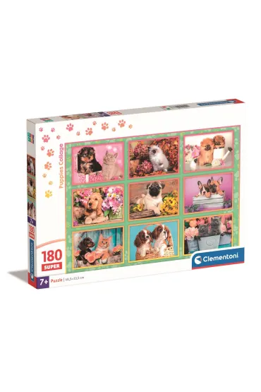 Puzzle 180 el. Super Puppies Collage Clementoni