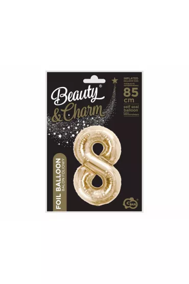 Godan Balon foliowy B&C cyfra 8 szampa�ski 85cm