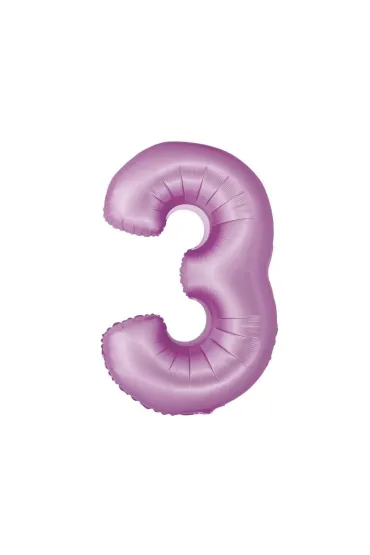 Godan Balon foliowy Smart cyfra 3 lawendowy matowy 76cm