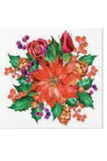 Paw Serwetka Lunch Decor Poinsettia With Cones 33x33 20 szt.
