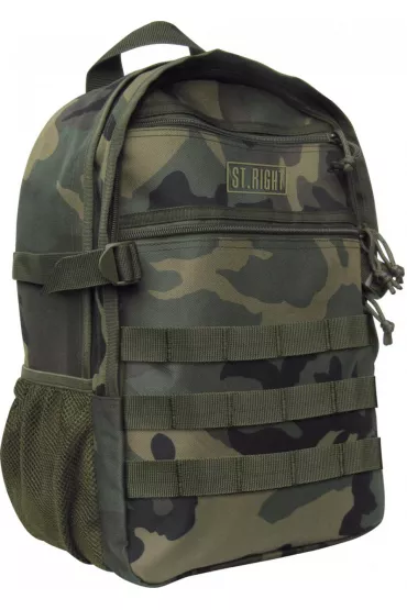 St. Majewski Plecak szkolny St.Right BP-41 Military Woodland Camo