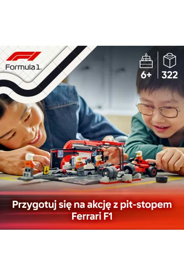 LEGO City F1® Pit stop i mechanicy z bolidem Ferrari 60443