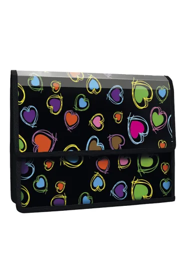 Panta Plast Teczka z klapk� na rzepy z nadrukiem A4 Hearts