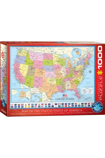 Puzzle 1000 el. Mapa Stan�w Zjednoczonych Eurographics