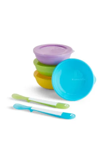 Zestaw 4 miseczek z pokrywk� + 2 �y�eczki Munchkin