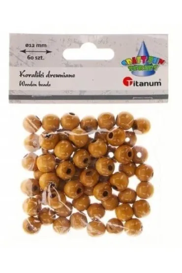 Titanum Koraliki drewniane jasno br�zowe 60 szt