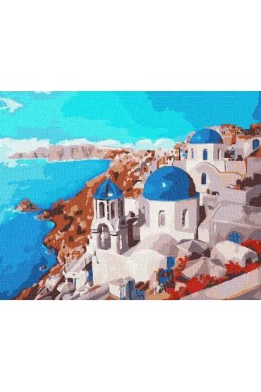 Ideyka Malowanie po numerach - Krajobraz Santorini 40x50cm