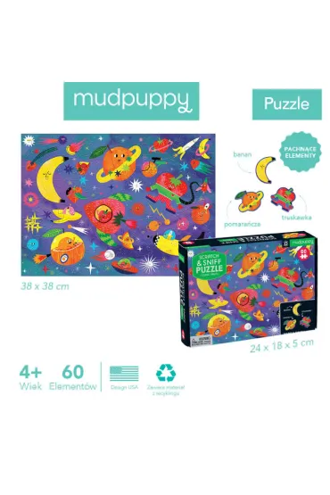 Puzzle sensoryczne z elementami zapachowymi Kosmiczne owoce 4+ Mudpuppy