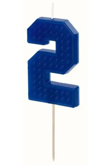 PartyDeco �wieczka urodzinowa 2 niebieska 6cm