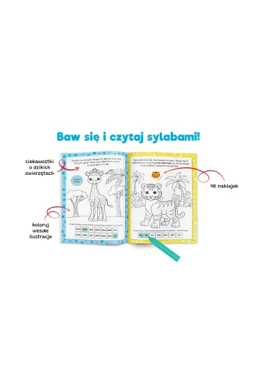 Dzikie zwierz�ta. Kolorowanka sylabowa. Kapitan Nauka - Sylwia  Czarnecka