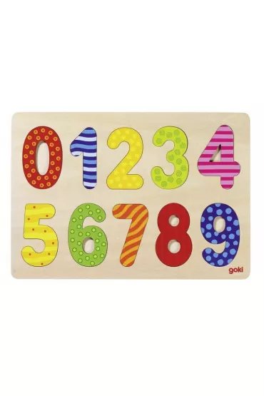 Puzzle 10 cyferki drewniane Goki