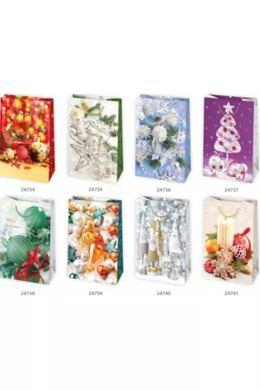 Torba �wi�teczna Bo�e Narodzenie Stroiki i miko�aje 160 x 240 x 70 mm 10 szt.