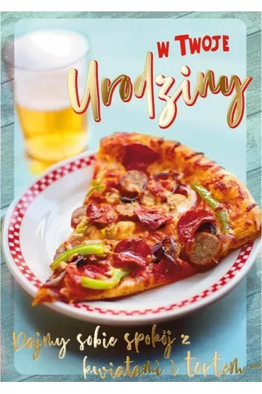 Kukartka Karnet PR-365 Urodziny Pizza