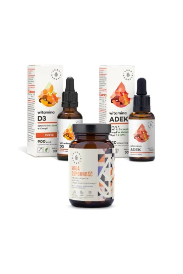 Aura Herbals Zestaw Prosta droga do odporno�ci Suplementy diety 30 ml + 30 ml + 60 kaps.