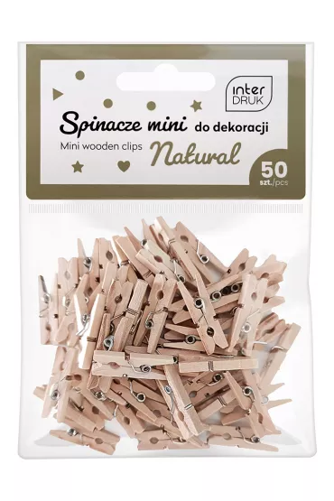 Interdruk Naturalne spinacze do dekoracji mini 50 szt.
