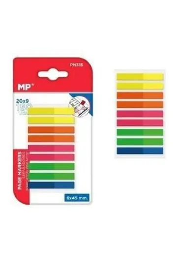 Mp Main Paper Karteczki indeksuj�ce fluo 45x6mm 9x20 kartek