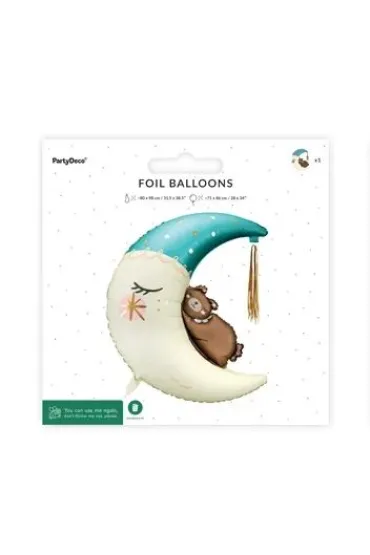 PartyDeco Balon foliowy Mi� na ksi�ycu 80x98cm