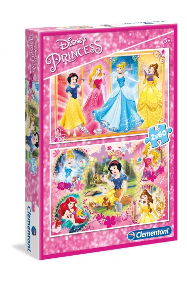 Puzzle 2 x 60 el. Supercolor. Ksi�niczki Clementoni