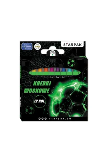 Kredki woskowe 12 kolor�w Football STARPAK 580604