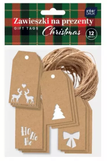 Interdruk Zawieszki na prezenty kraft z wyci�.CHRISTMA