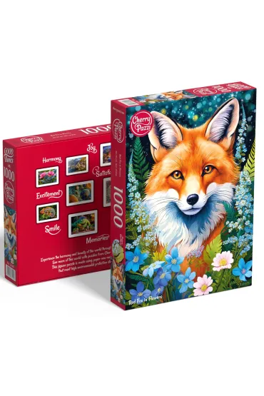 Puzzle 1000 el. Red Fox in Flowers CherryPazzi