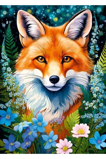 Puzzle 1000 el. Red Fox in Flowers CherryPazzi
