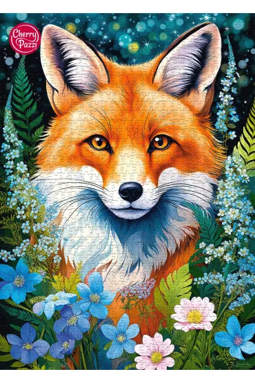 Puzzle 1000 el. Red Fox in Flowers CherryPazzi