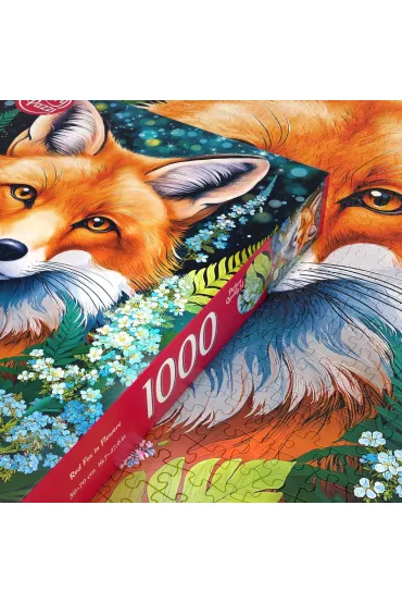 Puzzle 1000 el. Red Fox in Flowers CherryPazzi