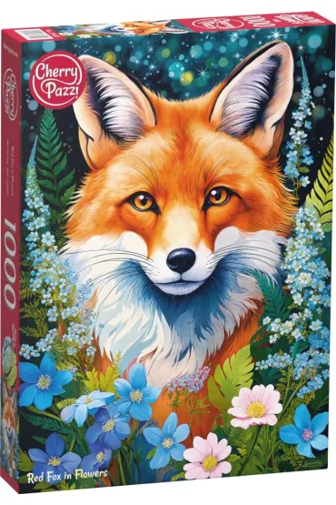 Puzzle 1000 el. Red Fox in Flowers CherryPazzi