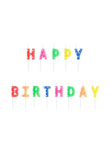 PartyDeco �wieczki urodzinowe Happy Birthday 2.5cm 13 szt