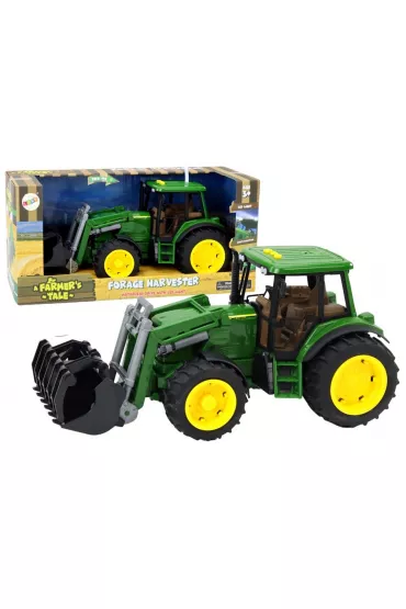 Traktor z kopark� �wiat�a d�wi�k zielony LeanToys
