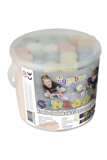 Gimboo Kreda chodnikowa XXL w plastikowym wiaderku 20 szt.