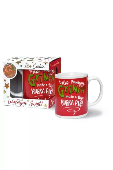 Kukartka Kubek premium �wi�teczny Tylko prawdziwy Grinch mo�e z tego kubka pi�! Q 968 - Dl Lux