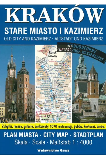 Krak�w. Stare miasto i Kazimierz. Plan miasta
